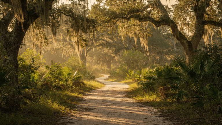 Oak-lined trail and nature scenery near Ocala Florida